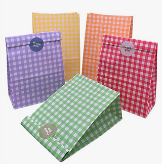 Gingham Party Favor Bags