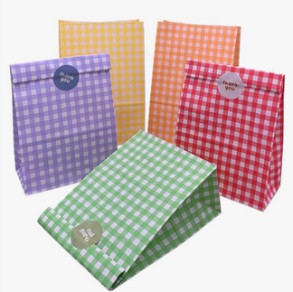 Gingham Party Favor Bags