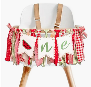 Watermelon 'One' High Chair Garland