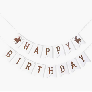 Western Happy Birthday Banner for First Rodeo Birthday