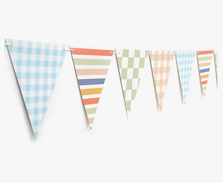 Stripe/Gingham Pennant Flag Banner