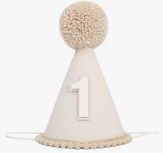Cream '1' Happy Birthday Hat for Bunny Birthday Party