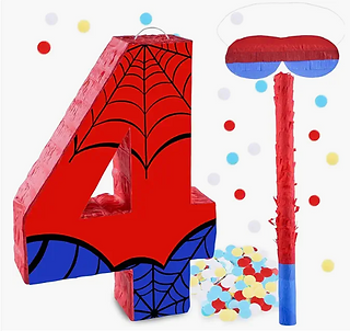 Spider Man Number '4' Pinata for Avengers Birthday Party