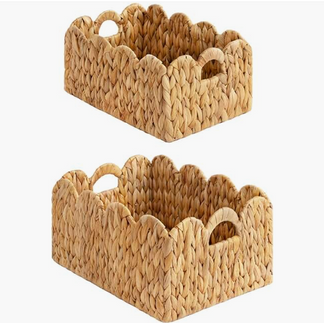 Scalloped Wicker Baskets