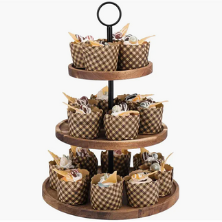 Three Tier Wooden Cupcake Stand 