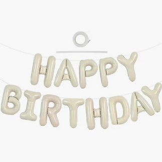 Cream Happy Birthday Banner