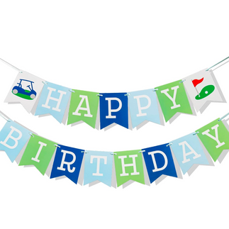 Golf Themed Happy Birthday Banner