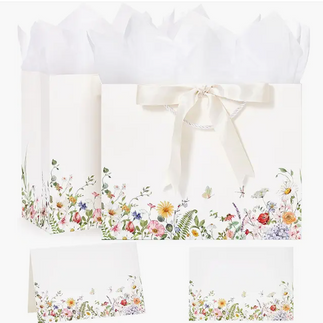 Wildflower Gift Bag with Tissue Paper & Cards