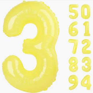 Yellow 3 Balloon for Peppa Pig Birthday