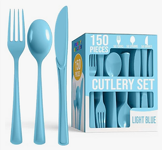 Light Blue Plastic Silverware