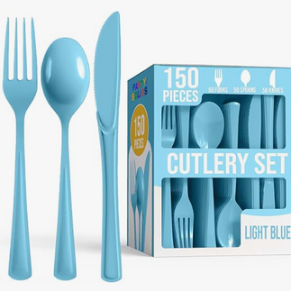 Light Blue Plastic Silverware