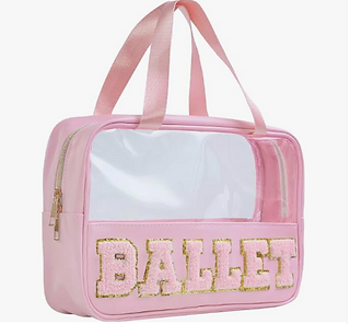 Clear & Pink Ballet Zipped Bag