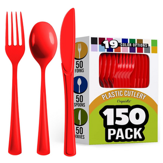 Red Plastic Silverware