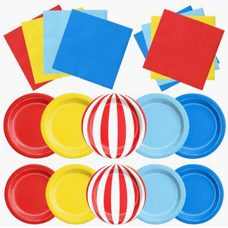Yellow Blue Red Tableware Items