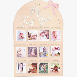 My First Year Milestone Photo Wooden Board