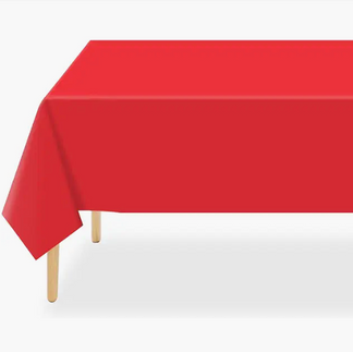 Red Tablecloth for Rookie Year Baseball First Birthday Party