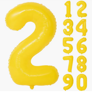 Yellow Number 2 Balloon