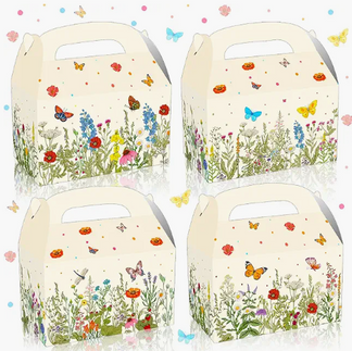 Wildflower Party Favor Boxes for Garden Birthday Party