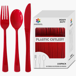 Red Plastic Silverware