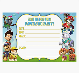 Paw Patrol Birthday Party Invitation