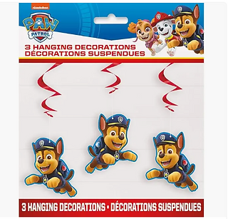 Paw Patrol Hanging Chase Swirling Birthday Decoration