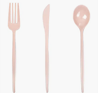 Dusty Pink Plastic Silverware
