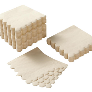 Scalloped Cream Napkins