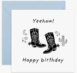 Yeehaw! Happy Birthday Card for First Rodeo Cowboy Birthday