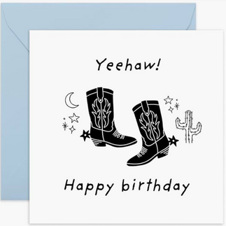 Yeehaw! Happy Birthday Card for First Rodeo Cowboy Birthday