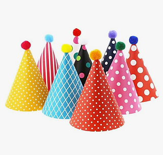 Multicolor Patterned Party Hats