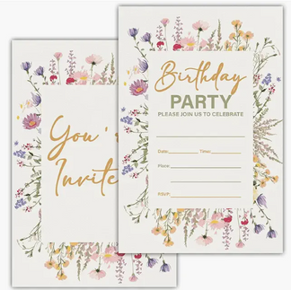 Floral Birthday Party Invitation