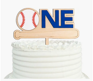 Baseball 'One' Cake Topper