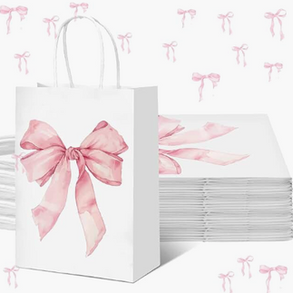 Pink Bow Party Favor Goodie Bags