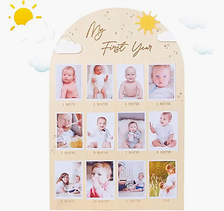 My First Year One in the Sun Birthday Wooden Board