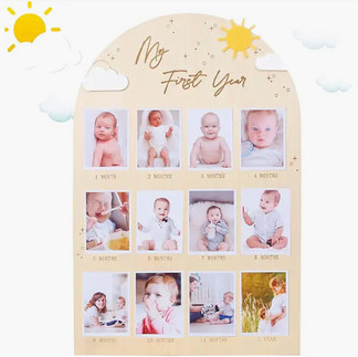 My First Year One in the Sun Birthday Wooden Board