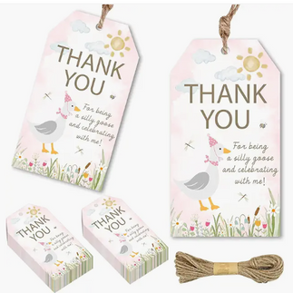 Birthday Party Goose Thank You Tags