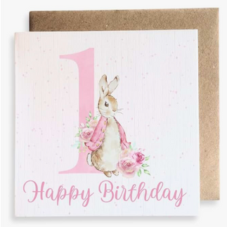 Bunny '1 Happy Birthday' Card