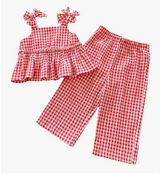 Red Gingham Toddler Two Piece Set