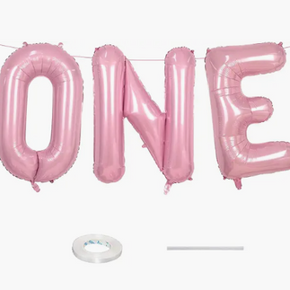 40 Inch Pink 'ONE' Balloons for Birthday Party