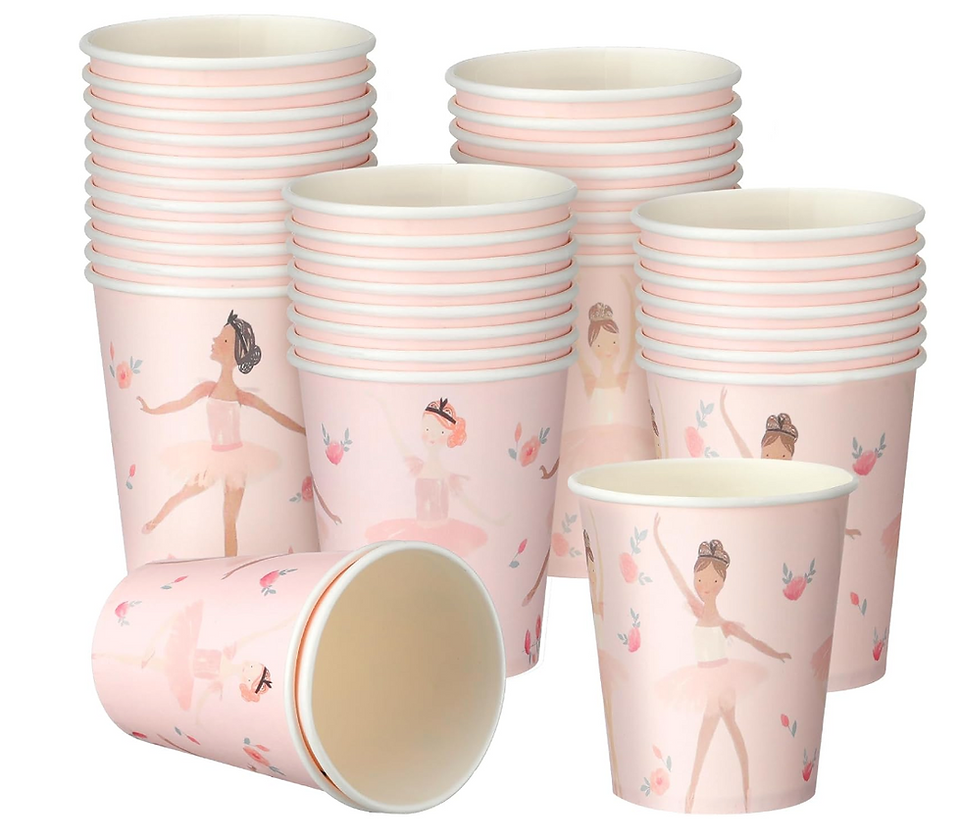 Ballerina Paper Cups for Tutu Cute Birthday Party