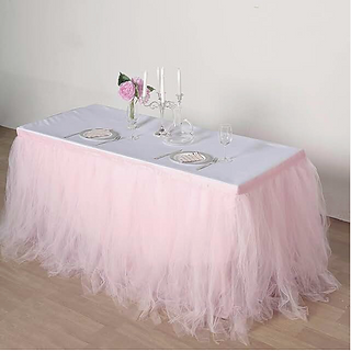 Pink Tulle Tablecloth