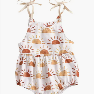 Sun Floral Romper for Sun First Birthday Party