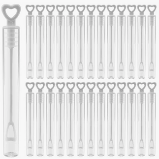 White Heart Bubble Wands for Party Favors
