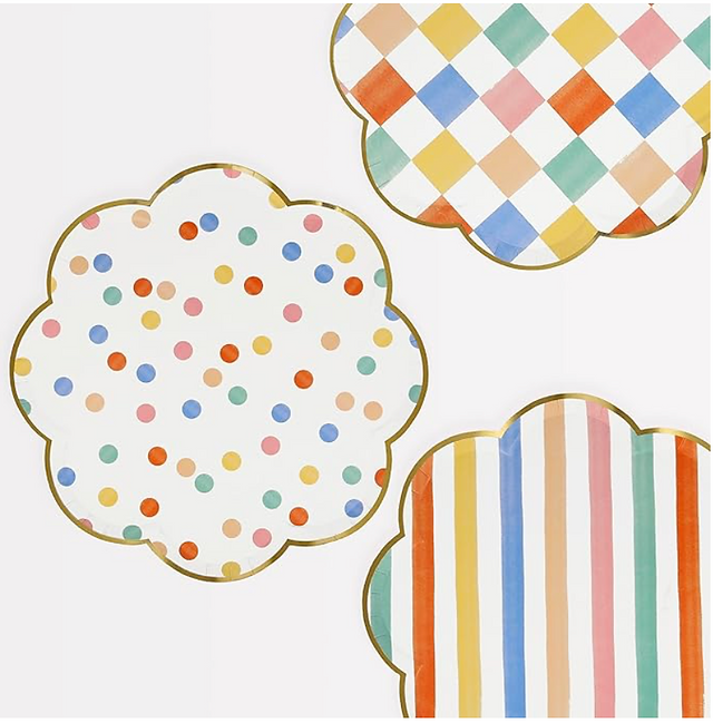 Colorful Birthday Plates for Fun to be One Birthday Party