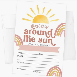 First Trip Around the Sun Birthday Invitations