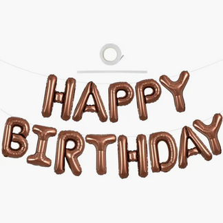 Brown 'Happy Birthday' Balloon Banner