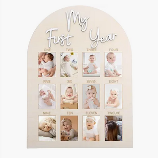 My First Year Monthly Milestone Wooden Board