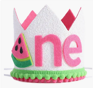 Watermelon 'One' Birthday Party Crown