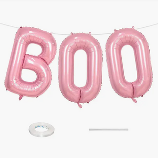 Pink 'Boo' Halloween Birthday Balloons