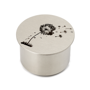 Edelstahlkessel rund Ø10cm mit Pusteblume Aufdruck